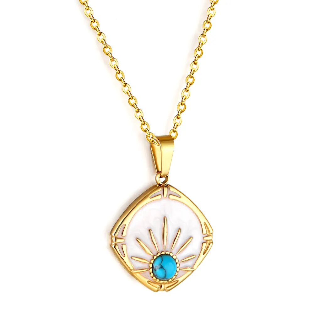 Blue Sun – Turquoise Necklace - Stories in Steel