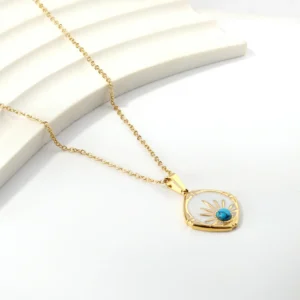 Blue Sun – Turquoise Necklace - Stories in Steel