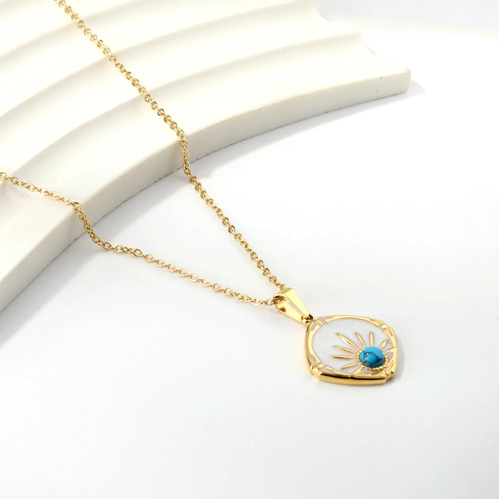 Blue Sun – Turquoise Necklace - Stories in Steel