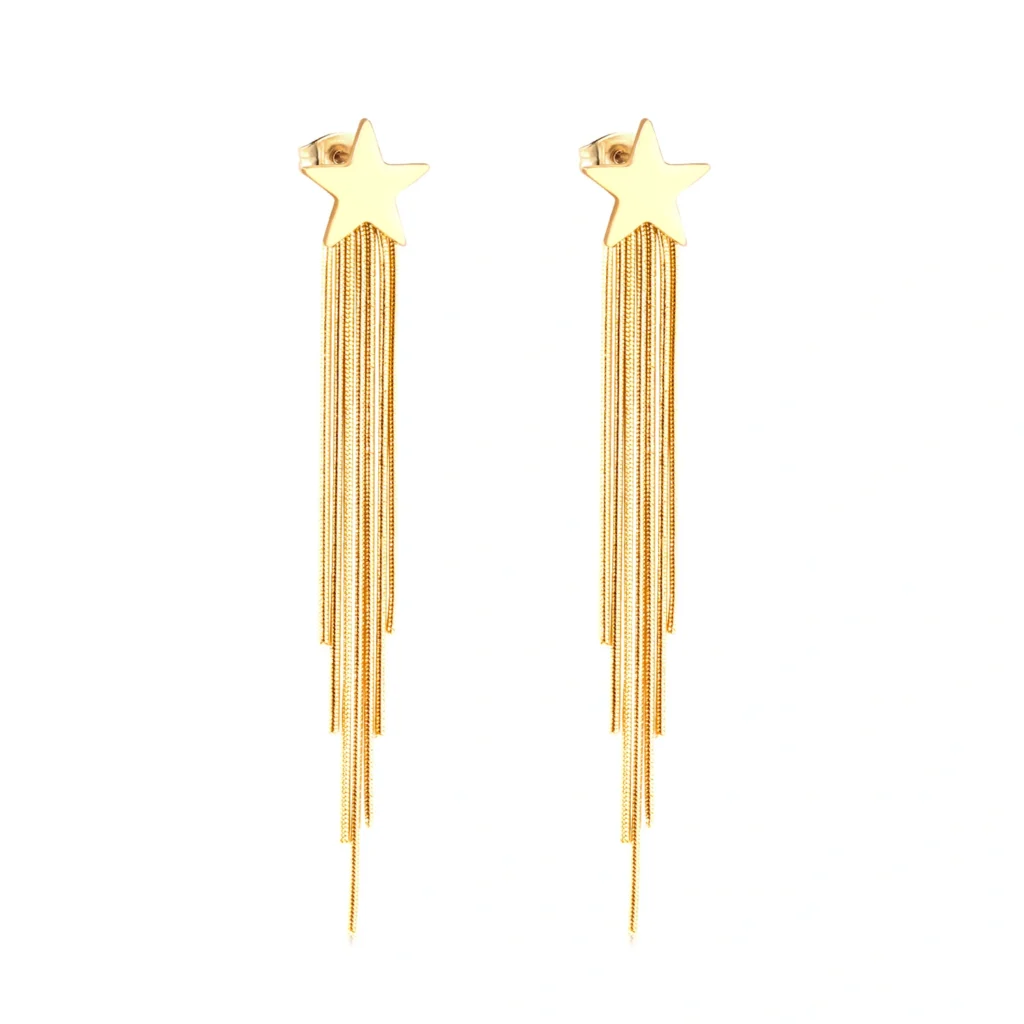 Starfall Drop Earrings – Gold - Stories in Steel