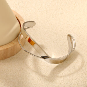 Crossing Bangle from Stainless steel - Stories in Steel